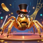 Engage with hitclubhub by witnessing a dynamic 3D cartoon scene showcasing a golden tarantula and a beetle knight.