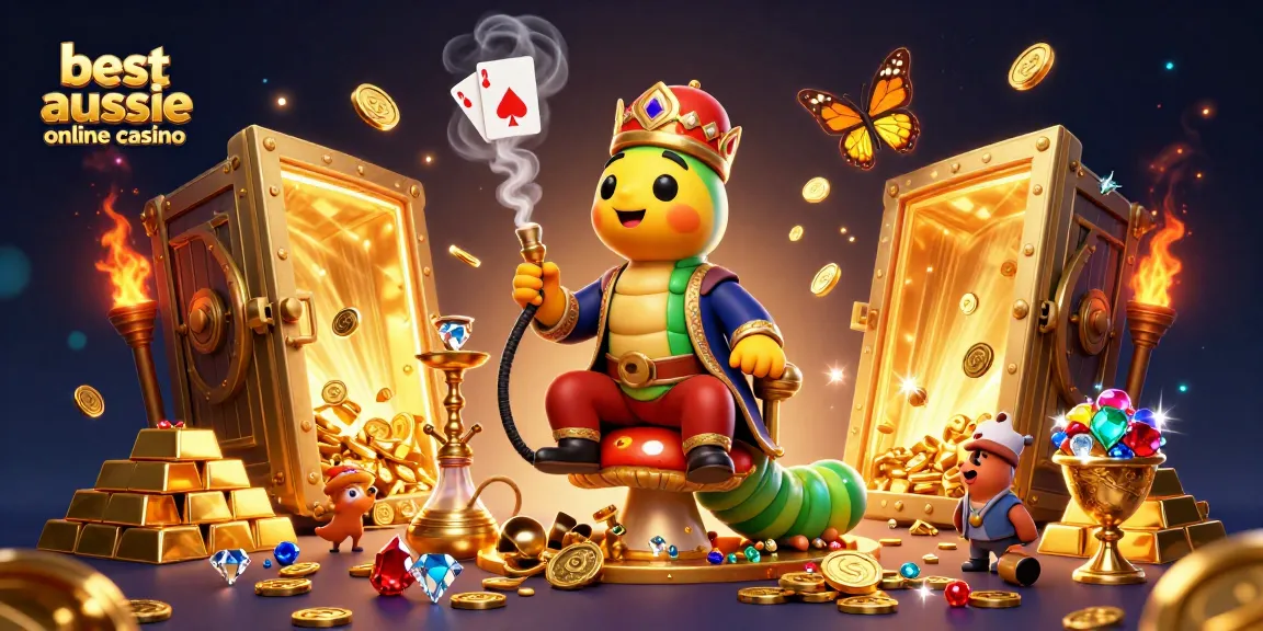 Experience the excitement of the best aussie online casino with vibrant 3D characters and casino symbols bursting with action.